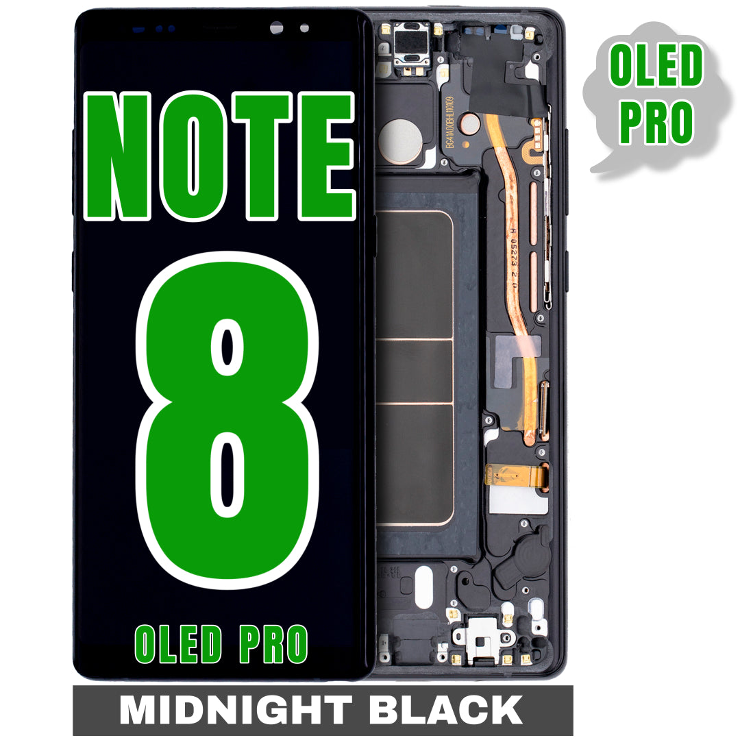 For Samsung Galaxy Note 8 OLED Screen Replacement With Frame (Oled Pro) (Midnight Black)