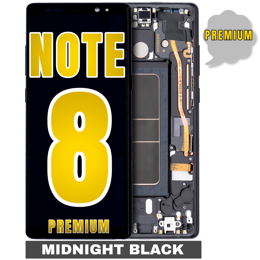 For Samsung Galaxy Note 8 OLED Screen Replacement With Frame (Premium) (Midnight Black)