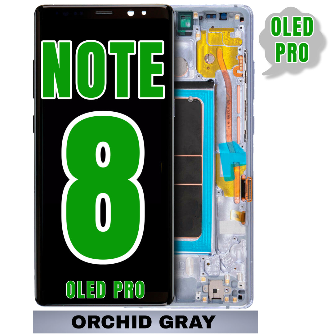 For Samsung Galaxy Note 8 OLED Screen Replacement With Frame (Oled Pro) (Orchid Gray)