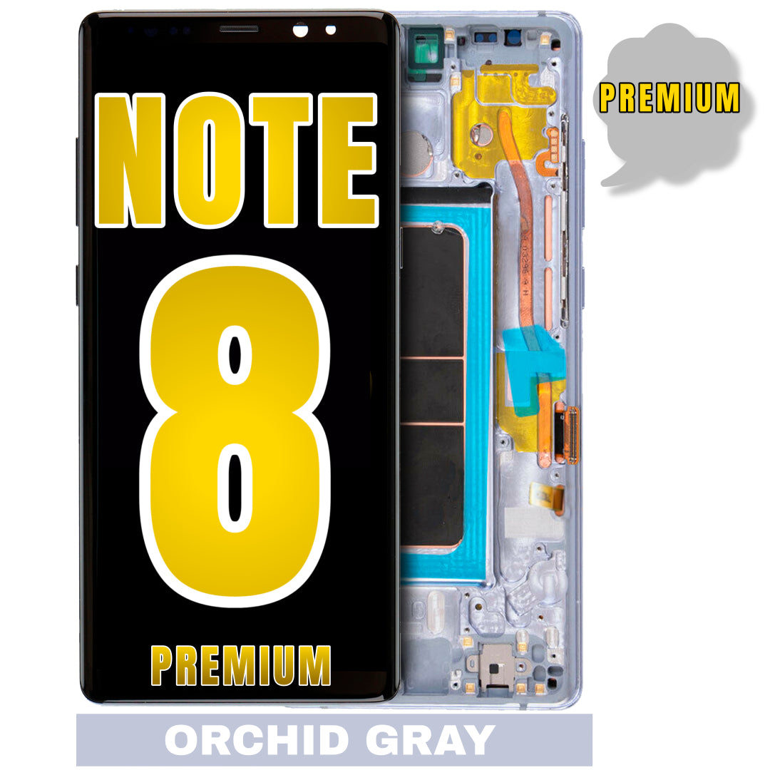 For Samsung Galaxy Note 8 OLED Screen Replacement With Frame (Premium) (Orchid Gray)