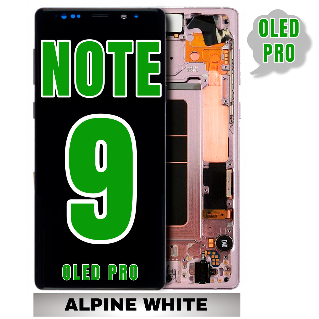 For Samsung Galaxy Note 9 OLED Screen Replacement With Frame (Oled Pro) (Alpine White)