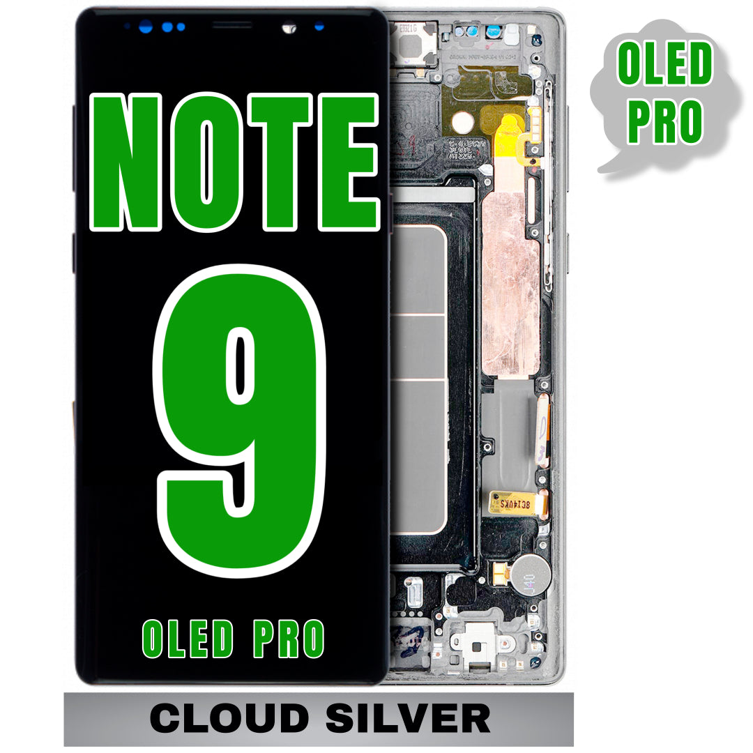 For Samsung Galaxy Note 9 OLED Screen Replacement With Frame (Oled Pro) (Cloud Silver)