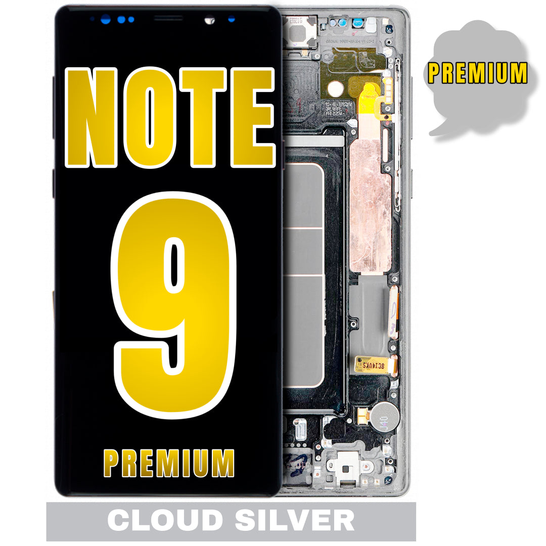 For Samsung Galaxy Note 9 OLED Screen Replacement With Frame (Premium) (Cloud Silver)