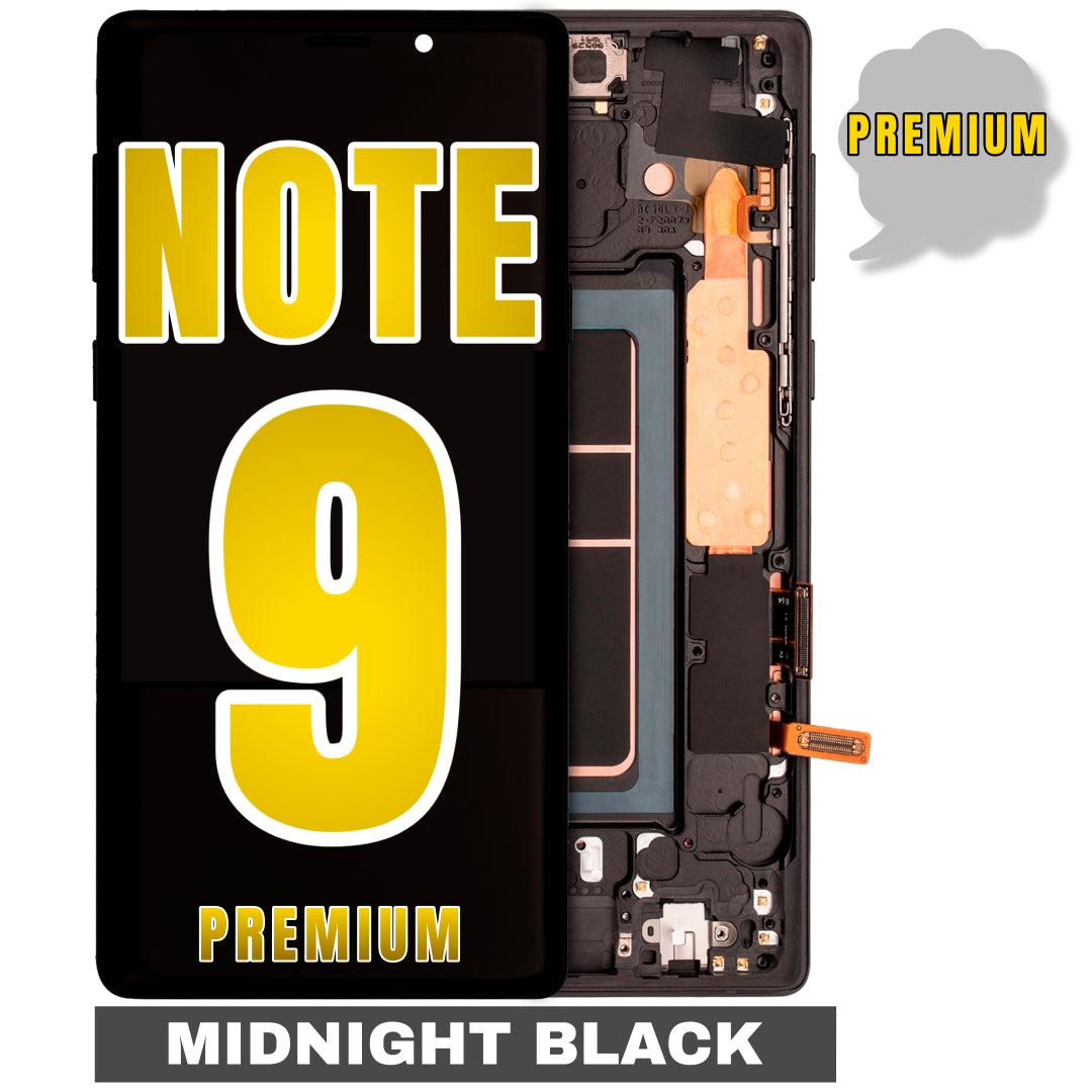 For Samsung Galaxy Note 9 OLED Screen Replacement With Frame (Premium) (Midnight Black)