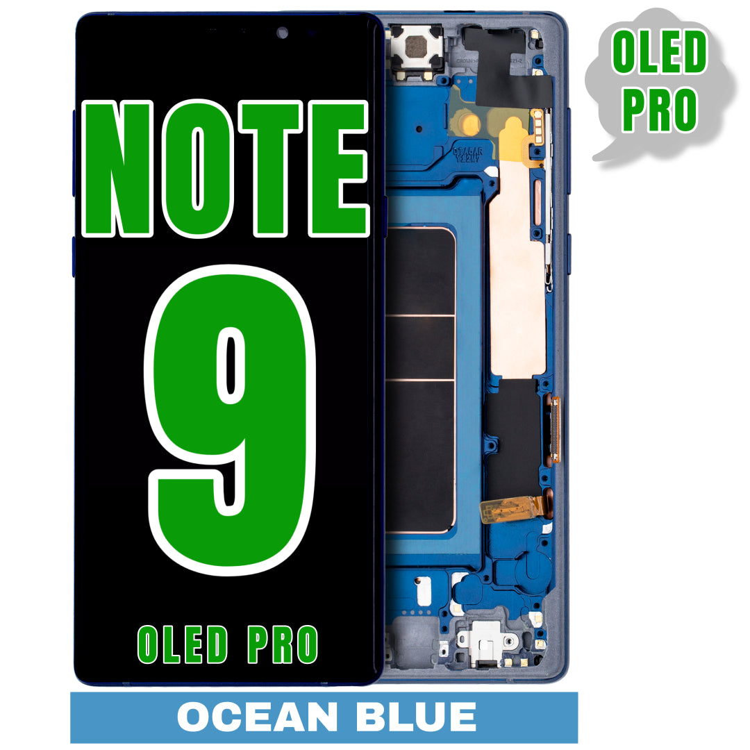 For Samsung Galaxy Note 9 OLED Screen Replacement With Frame (Oled Pro) (Ocean Blue)