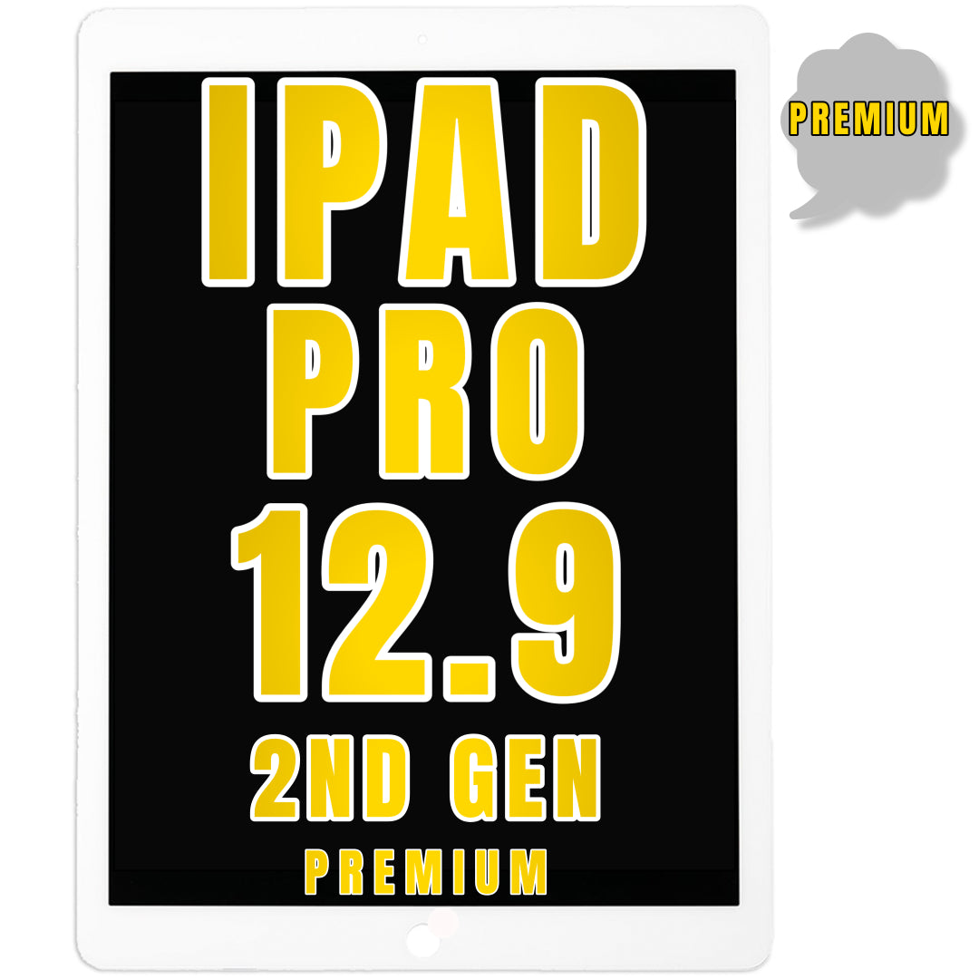For iPad Pro 12.9 2nd Gen (2017) LCD And Digitizer Glass Replacement / Daughter Board Flex Pre-Installed (Premium) (White)