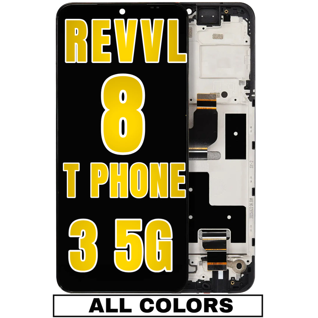 For T-Mobile Revvl 8 / T Phone 3 5G LCD Screen Replacement With Frame (All Colors)