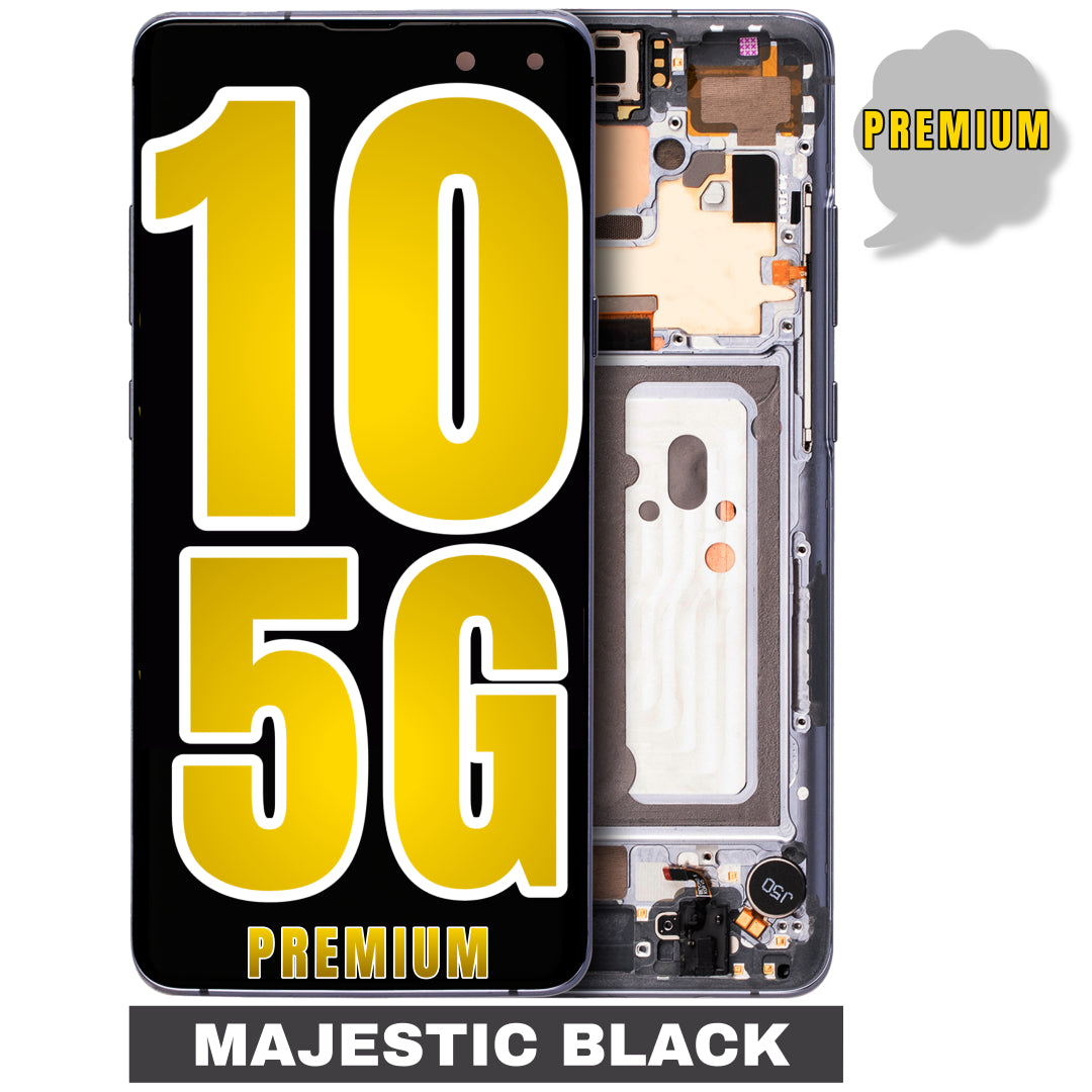 For Samsung Galaxy S10 5G OLED Screen Replacement With Frame (Premium) (Majestic Black)