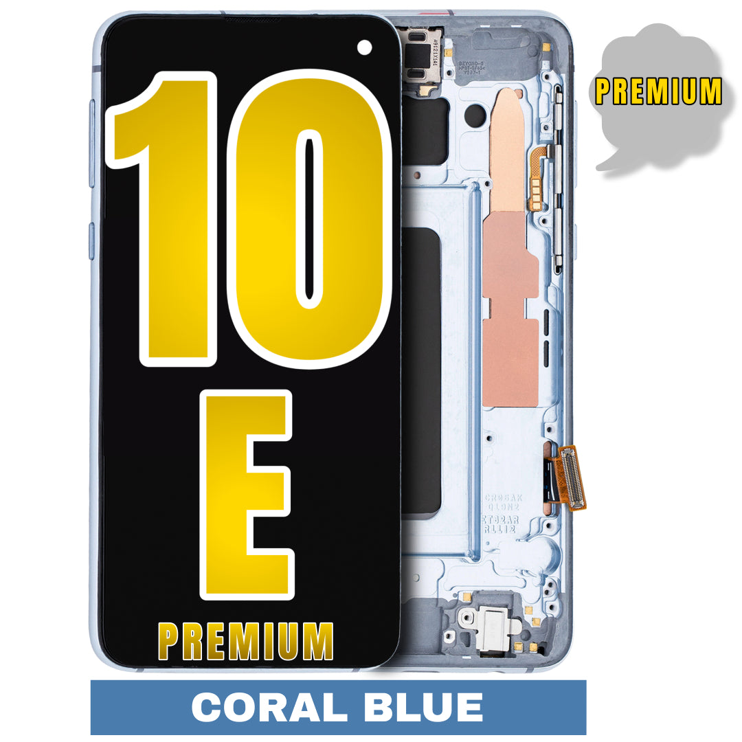 For Samsung Galaxy S10E OLED Screen Replacement With Frame (Premium) (Coral Blue)