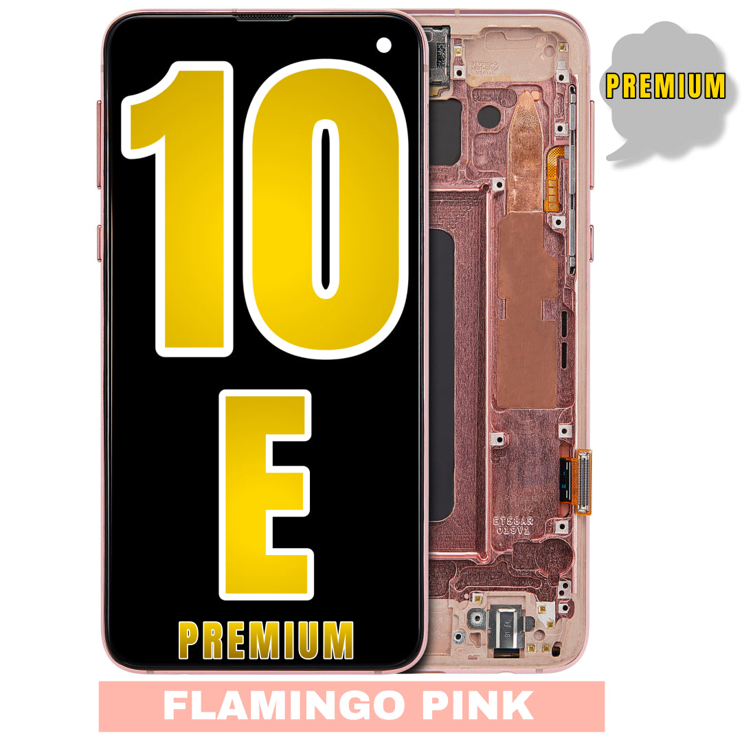 For Samsung Galaxy S10E OLED Screen Replacement With Frame (Premium) (Flamingo Pink)