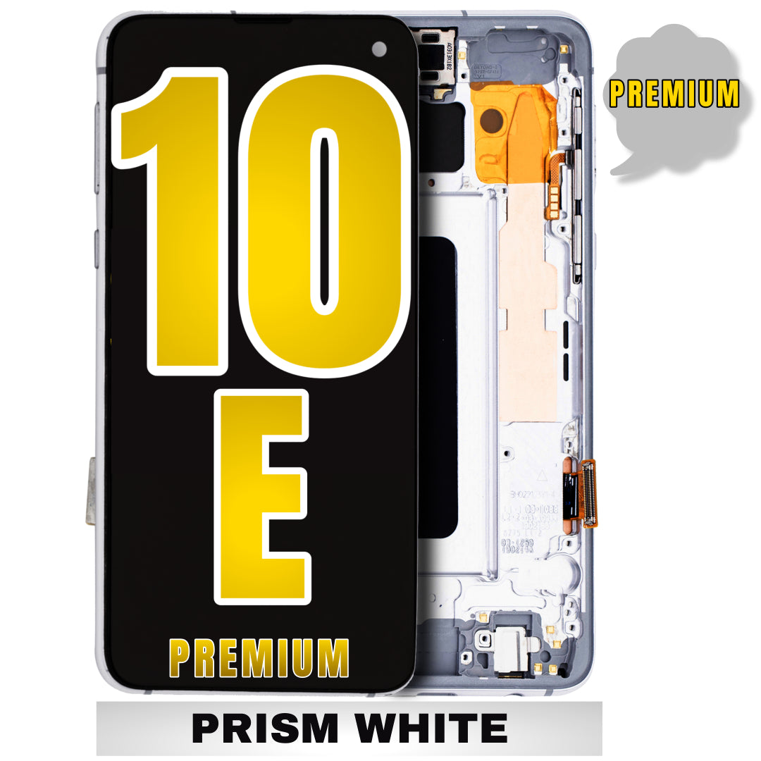 For Samsung Galaxy S10E OLED Screen Replacement With Frame (Premium) (Prism White)