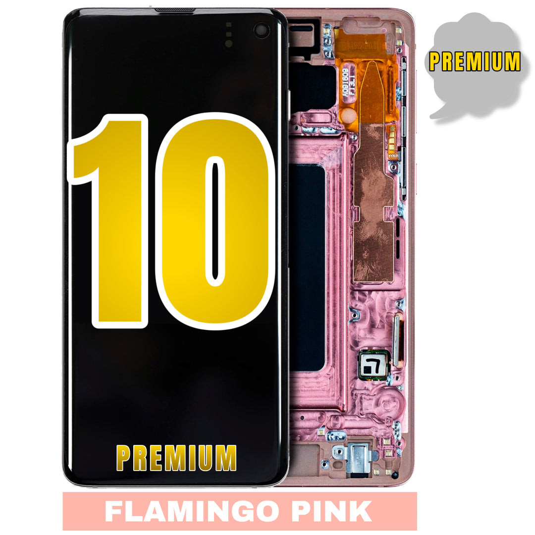 For Samsung Galaxy S10 OLED Screen Replacement With Frame / US Version (Premium) (Flamingo Pink)