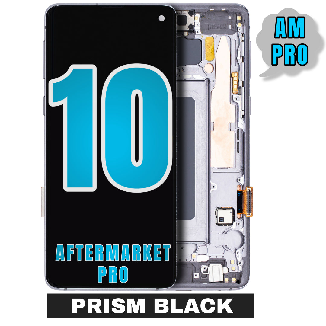 For Samsung Galaxy S10 LCD Screen Replacement With Frame / US Version (Without Finger Print Sensor) (Aftermarket Pro) (Prism Black)