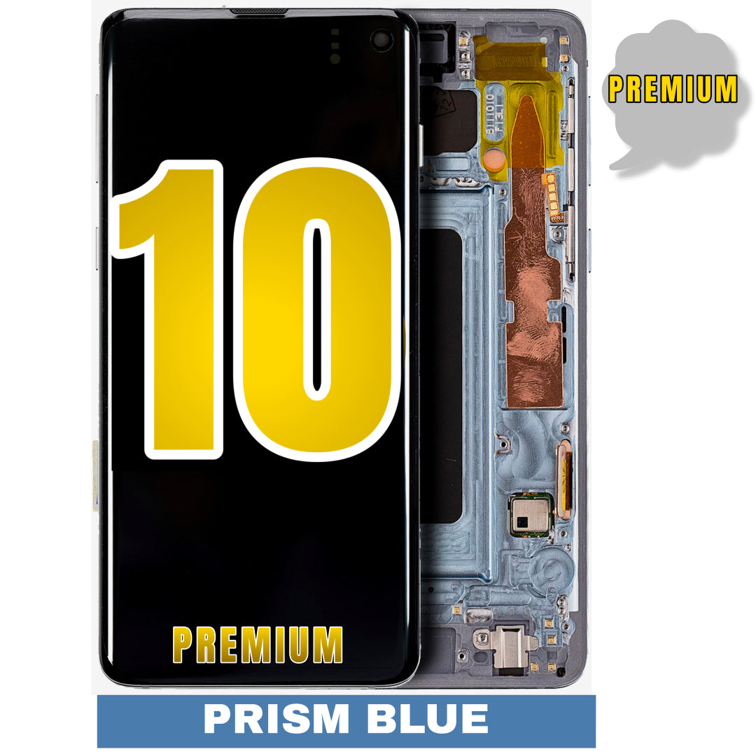 For Samsung Galaxy S10 OLED Screen Replacement With Frame / US Version (Premium) (Prism Blue)