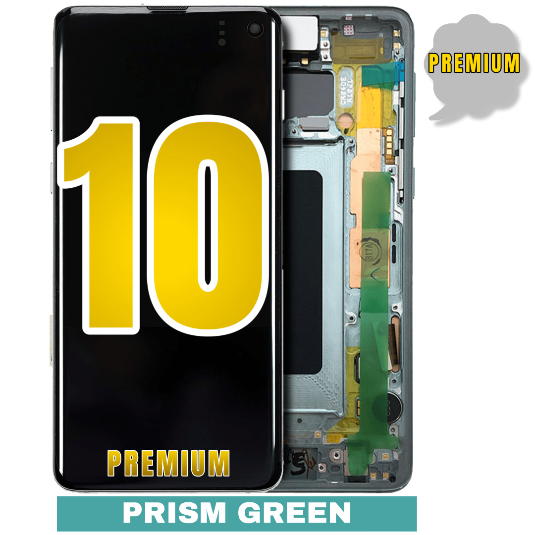 For Samsung Galaxy S10 OLED Screen Replacement With Frame / US Version (Premium) (Prism Green)