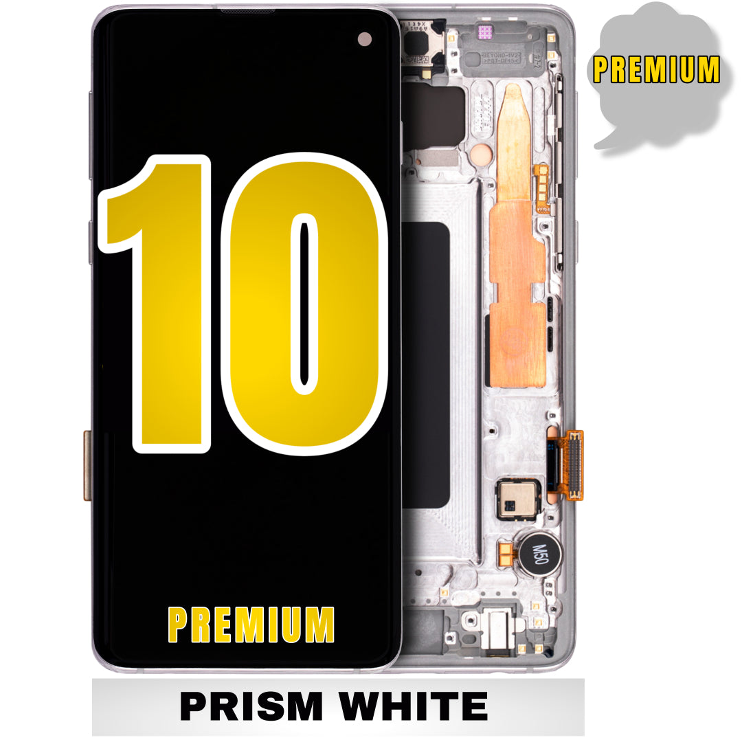 For Samsung Galaxy S10 OLED Screen Replacement With Frame / US Version (Premium) (Prism White)