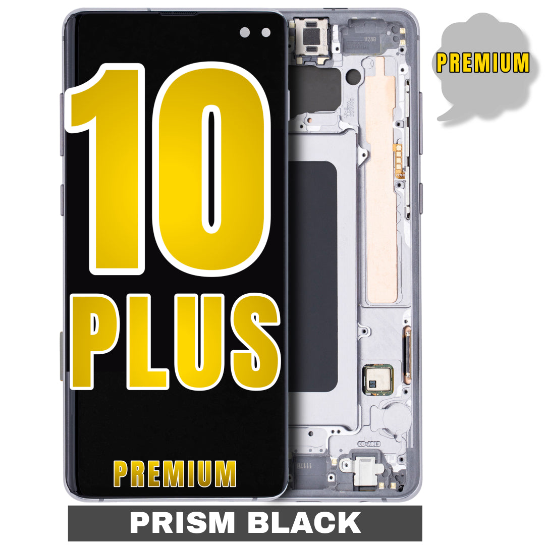 For Samsung Galaxy S10 Plus OLED Screen Replacement With Frame / US Version (Premium) (Prism Black)