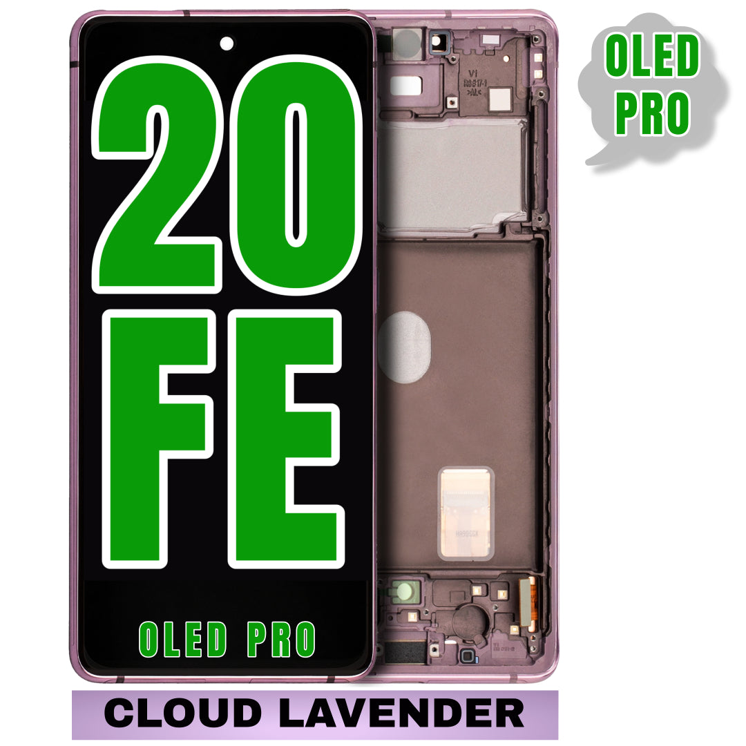For Samsung Galaxy S20 FE OLED Screen Replacement With Frame (Oled Pro) (Cloud Lavender)