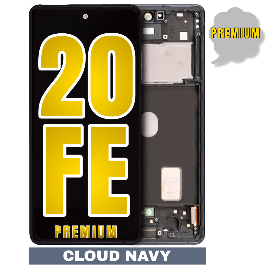 For Samsung Galaxy S20 FE OLED Screen Replacement With Frame / US Version (Premium) (Cloud Navy)