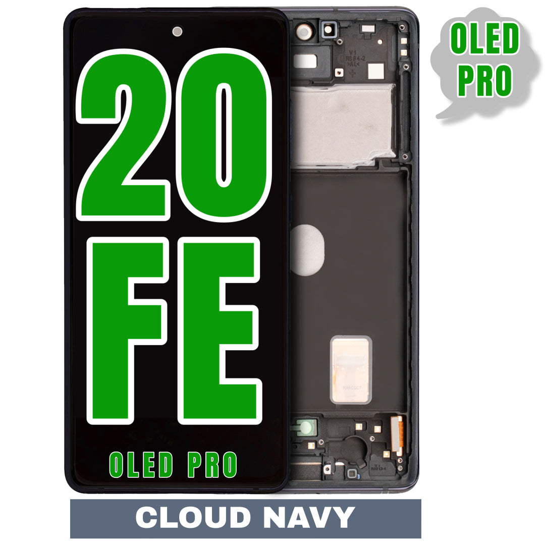For Samsung Galaxy S20 FE OLED Screen Replacement With Frame (Oled Pro) (Cloud Navy)