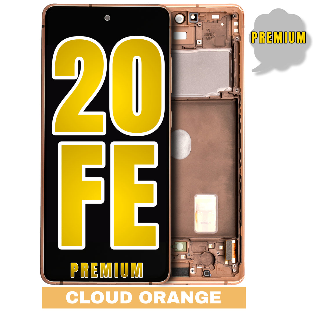 For Samsung Galaxy S20 FE OLED Screen Replacement With Frame / US Version (Premium) (Cloud Orange)