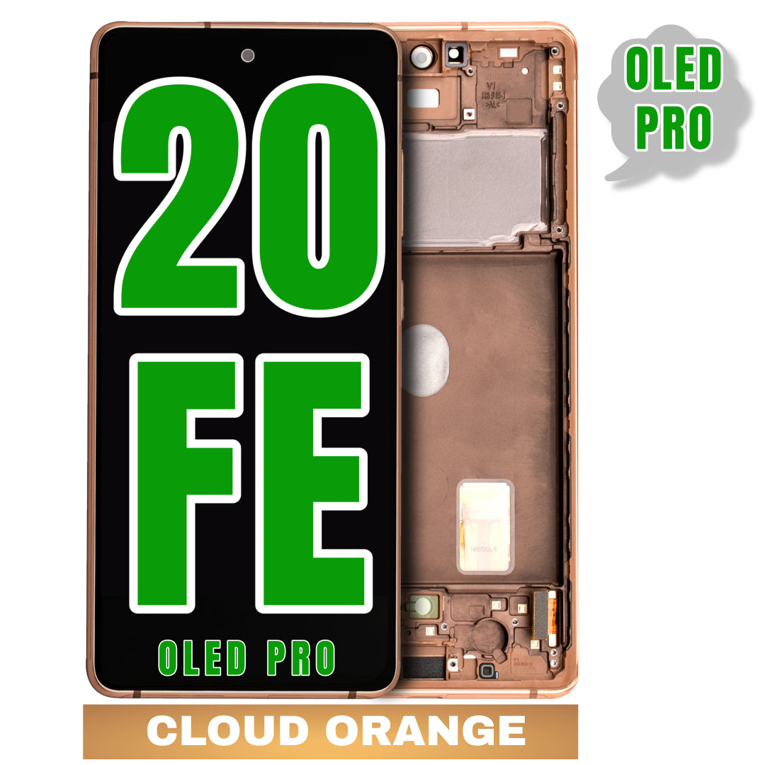 For Samsung Galaxy S20 FE OLED Screen Replacement With Frame (Oled Pro) (Cloud Orange)