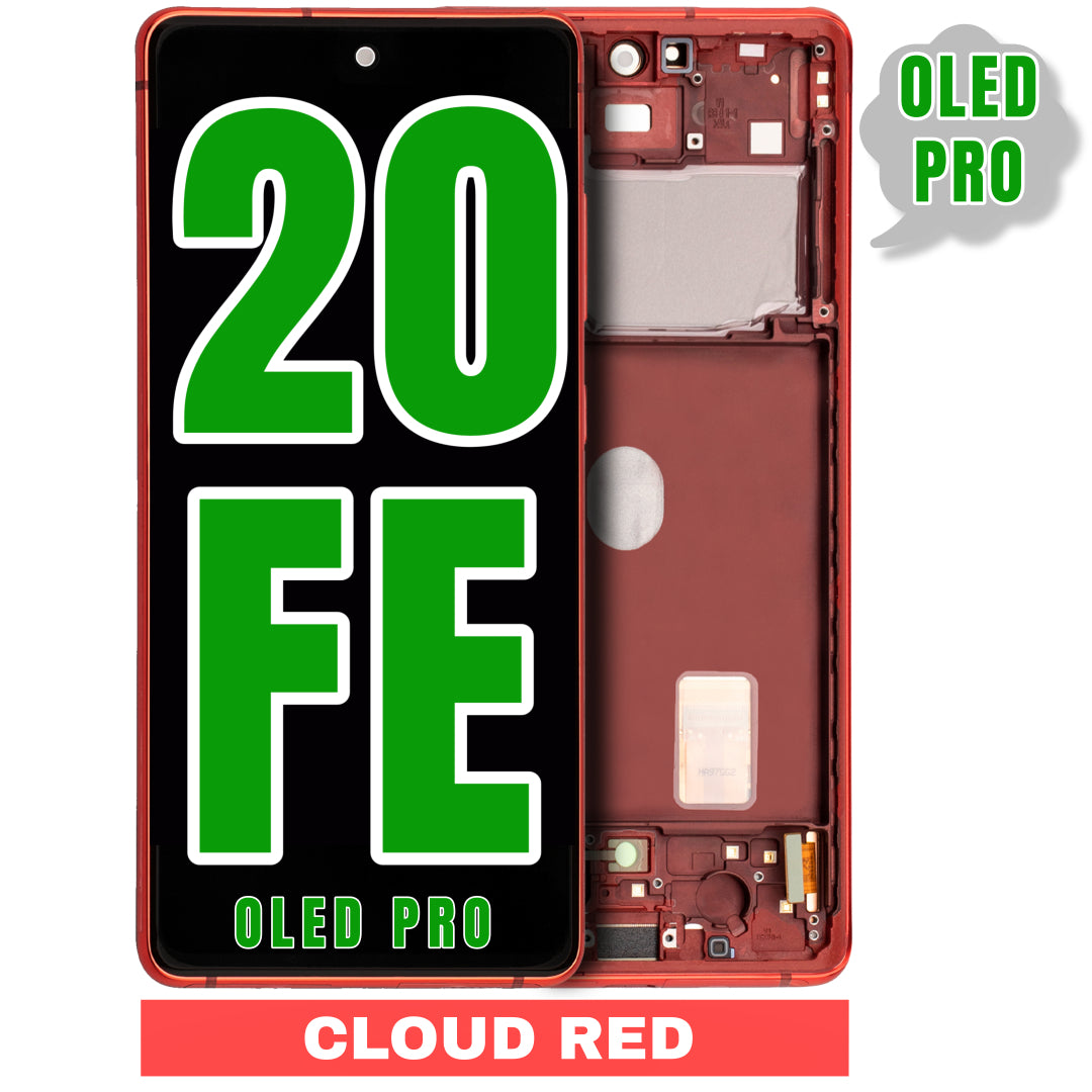For Samsung Galaxy S20 FE OLED Screen Replacement With Frame (Oled Pro) (Cloud Red)