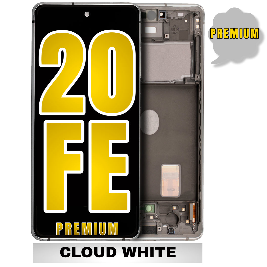 For Samsung Galaxy S20 FE OLED Screen Replacement With Frame / US Version (Premium) (Cloud White)
