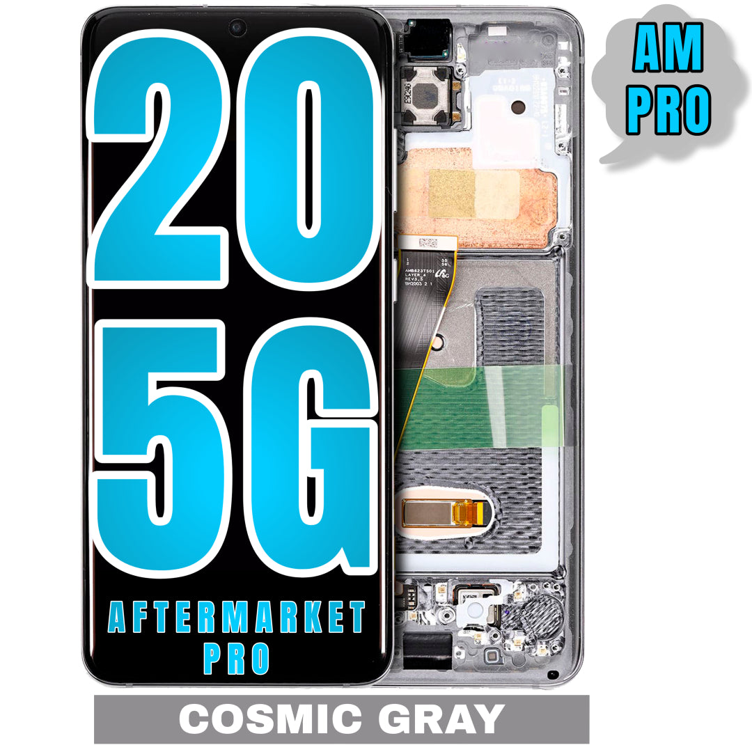 For Samsung Galaxy S20 5G LCD Screen Replacement With Frame / US Version And Not Compatible With Verizon 5G UW Model (Without Finger Print Sensor) (Aftermarket Pro) (Cosmic Gray)