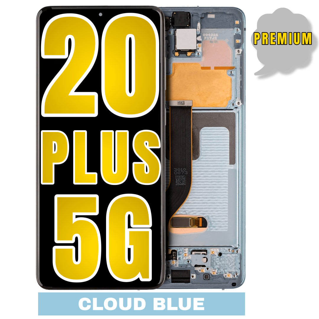 For Samsung Galaxy S20 Plus 5G OLED Screen Replacement With Frame / US Version (Premium) (Cloud Blue)