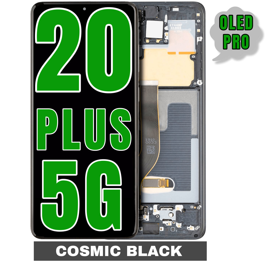 For Samsung Galaxy S20 Plus 5G OLED Screen Replacement With Frame / US Version (Oled Pro) (Cosmic Black)