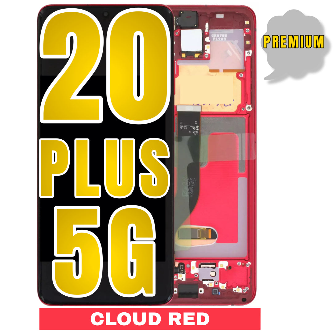 For Samsung Galaxy S20 Plus 5G OLED Screen Replacement With Frame (Premium) (Cloud Red)