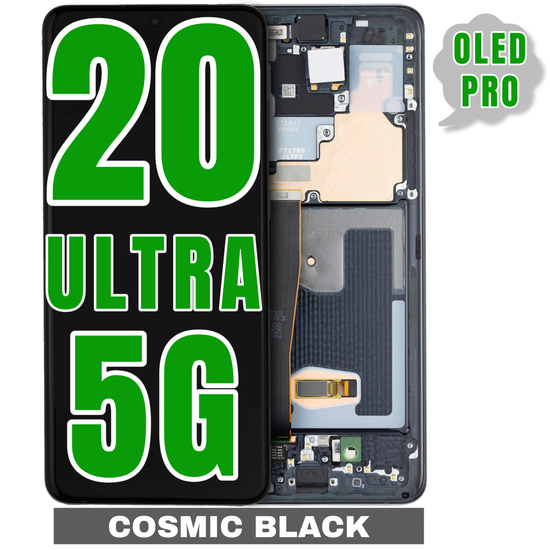 For Samsung Galaxy S20 Ultra OLED 5G Screen Replacement With Frame / US Version (Oled Pro) (Cosmic Black)