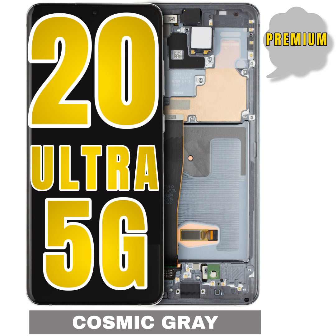 For Samsung Galaxy S20 Ultra 5G OLED Screen Replacement With Frame / US Version (Premium) (Cosmic Gray)