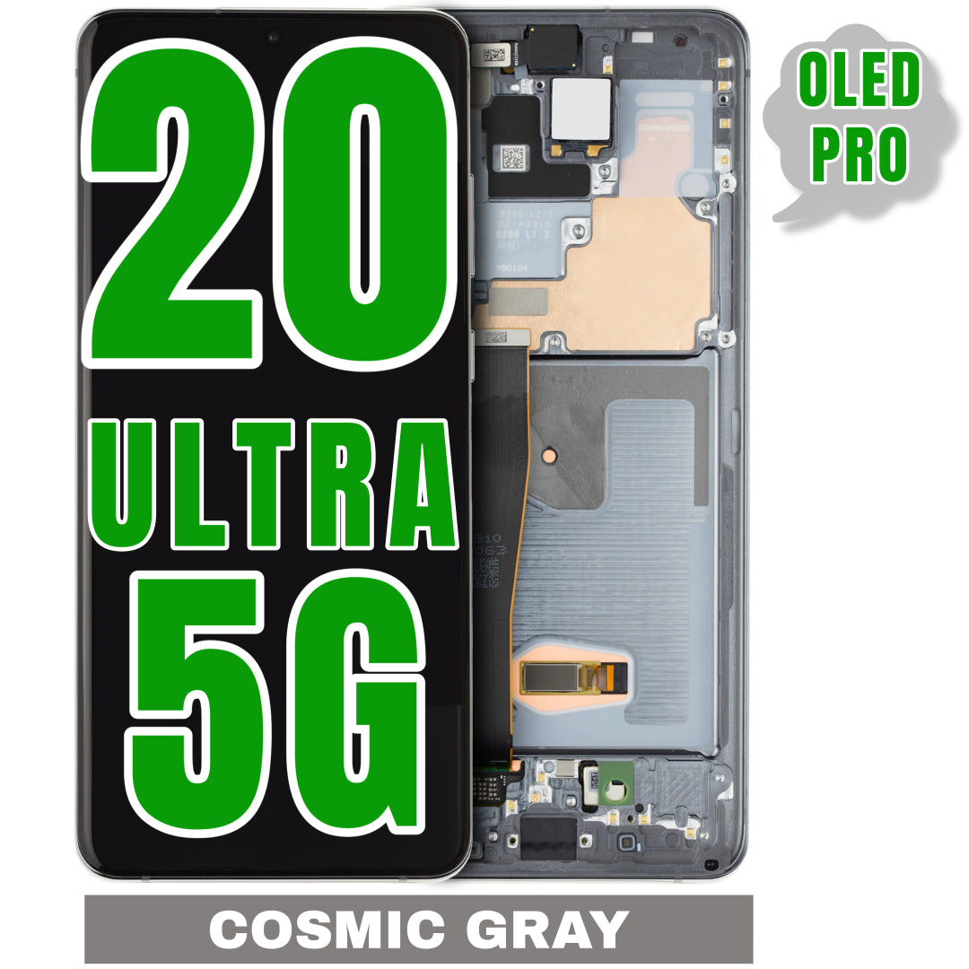 For Samsung Galaxy S20 Ultra OLED 5G Screen Replacement With Frame / US Version (Oled Pro) (Cosmic Gray)