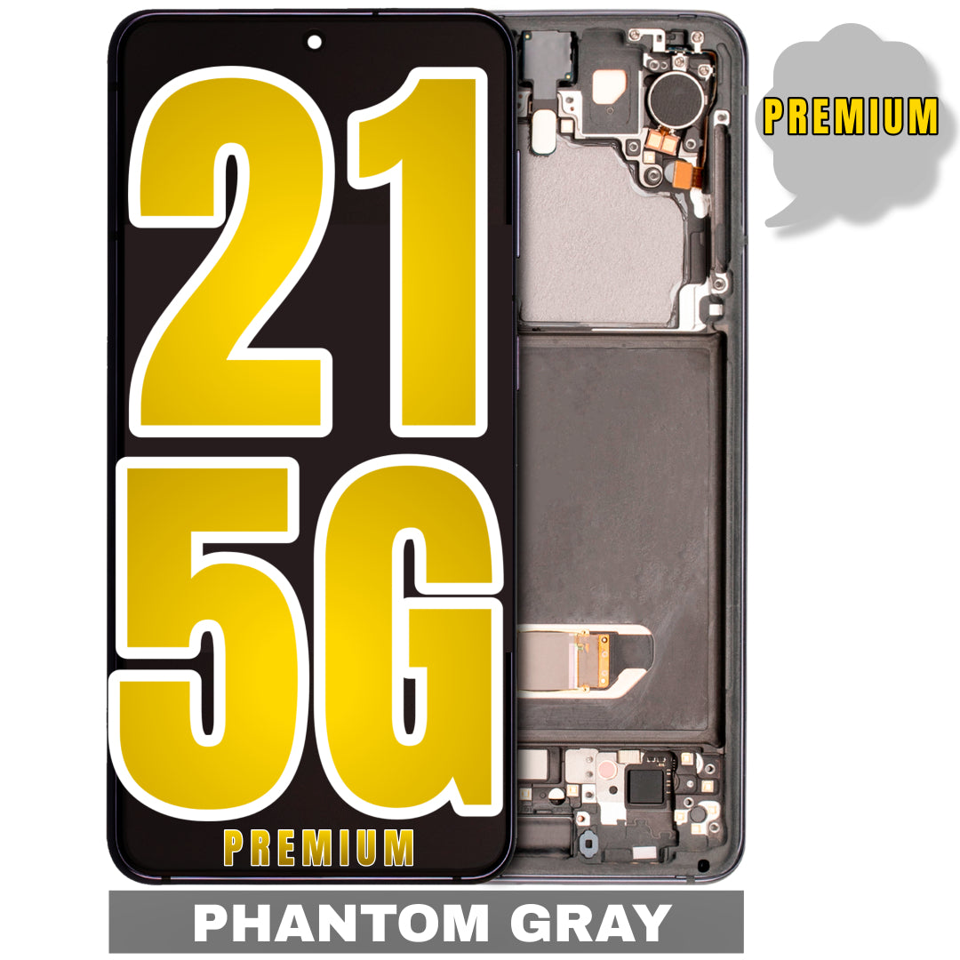 For Samsung Galaxy S21 5G OLED Screen Replacement With Frame (Premium) (Phantom Gray)