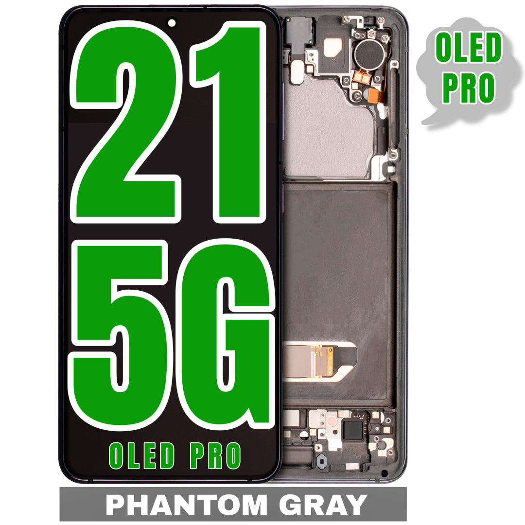 For Samsung Galaxy S21 5G OLED Screen Replacement With Frame (Oled Pro) (Phantom Gray)