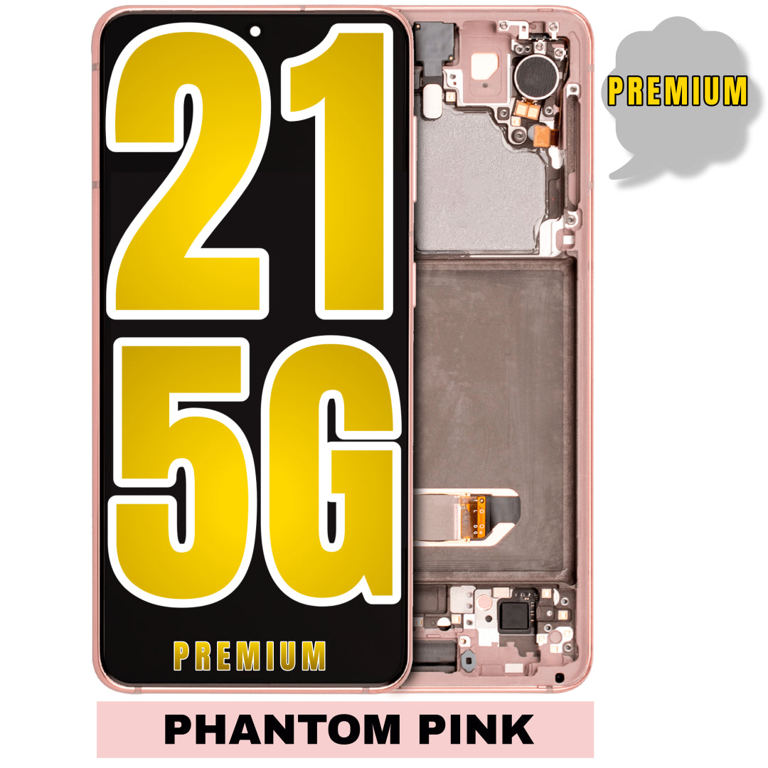 For Samsung Galaxy S21 5G OLED Screen Replacement With Frame (Premium) (Phantom Pink)