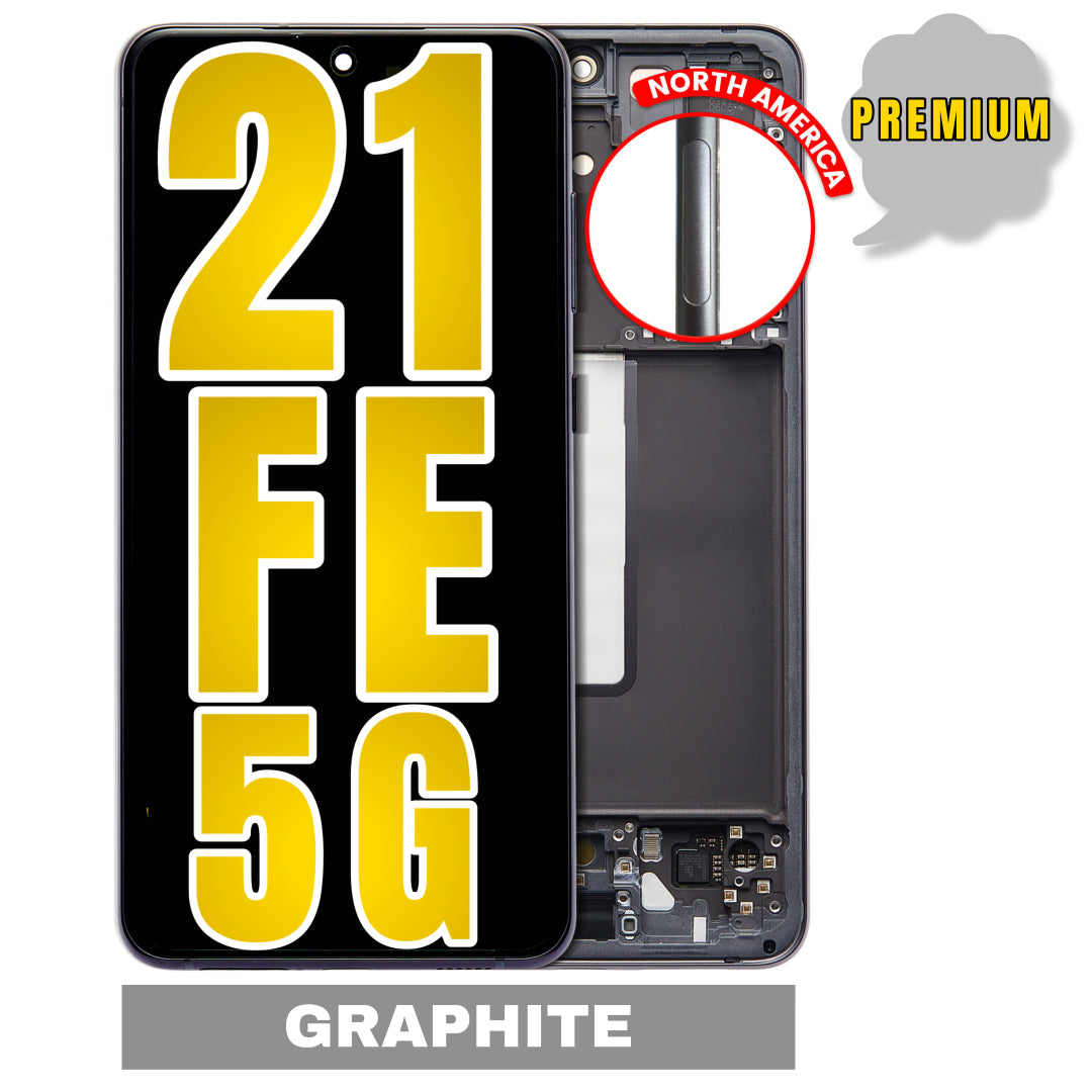 For Samsung Galaxy S21 FE 5G OLED Screen Replacement With Frame / US Version (Premium) (Graphite)