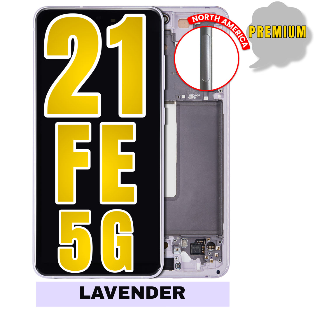 For Samsung Galaxy S21 FE 5G OLED Screen Replacement With Frame / US Version (Premium) (Lavender)