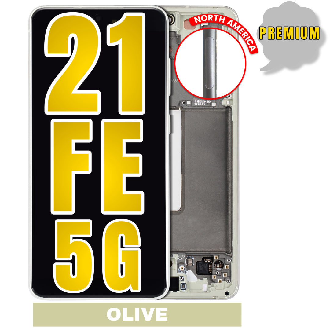 For Samsung Galaxy S21 FE 5G OLED Screen Replacement With Frame / US Version (Premium) (Olive)