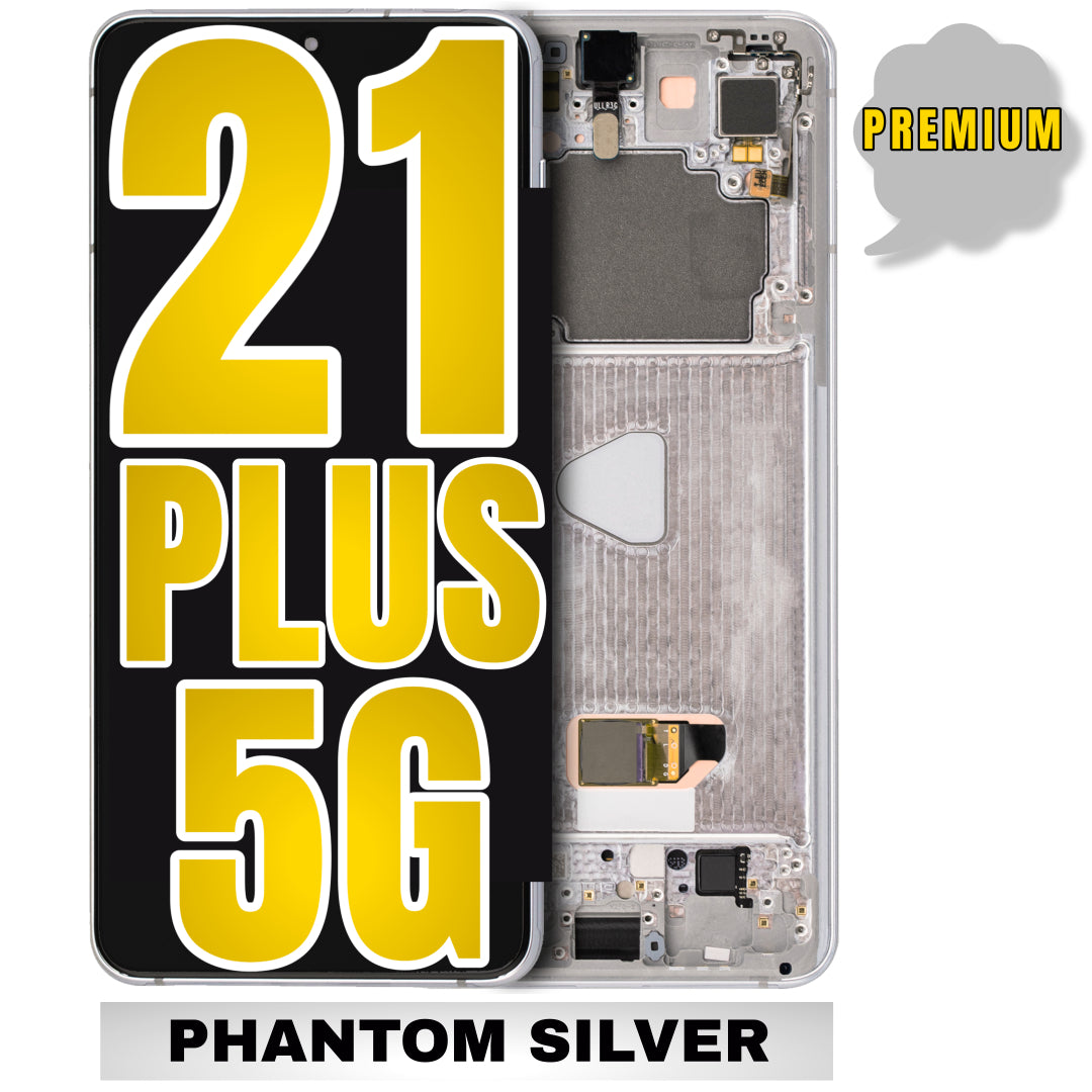 For Samsung Galaxy S21 Plus 5G OLED Screen Replacement With Frame (Premium) (Phantom Silver)