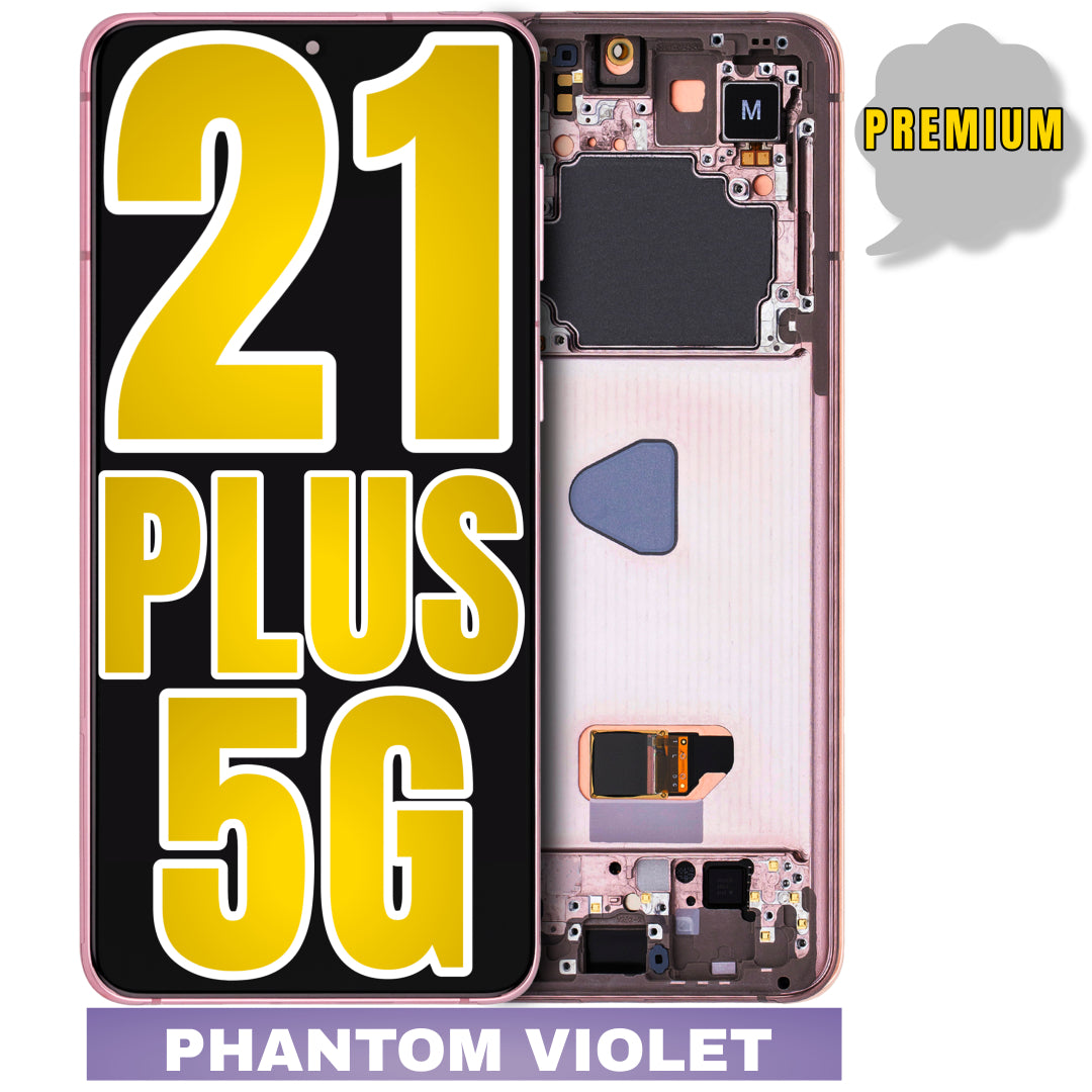 For Samsung Galaxy S21 Plus 5G OLED Screen Replacement With Frame (Premium) (Phantom Violet / Pink Gold)