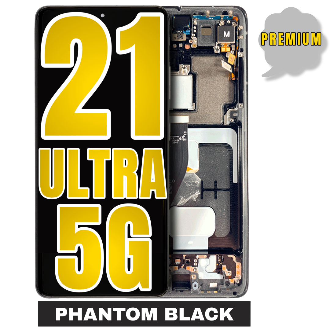 For Samsung Galaxy S21 Ultra 5G OLED Screen Replacement With Frame (Premium) (Phantom Black)