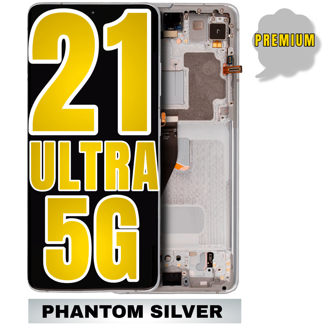 For Samsung Galaxy S21 Ultra 5G OLED Screen Replacement With Frame (Premium) (Phantom Silver)