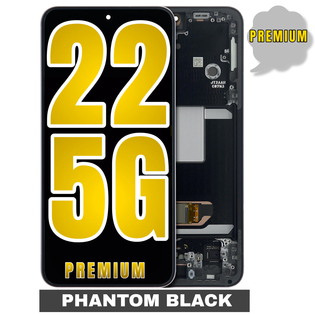 For Samsung Galaxy S22 5G OLED Screen Replacement With Frame (Premium) (Phantom Black)