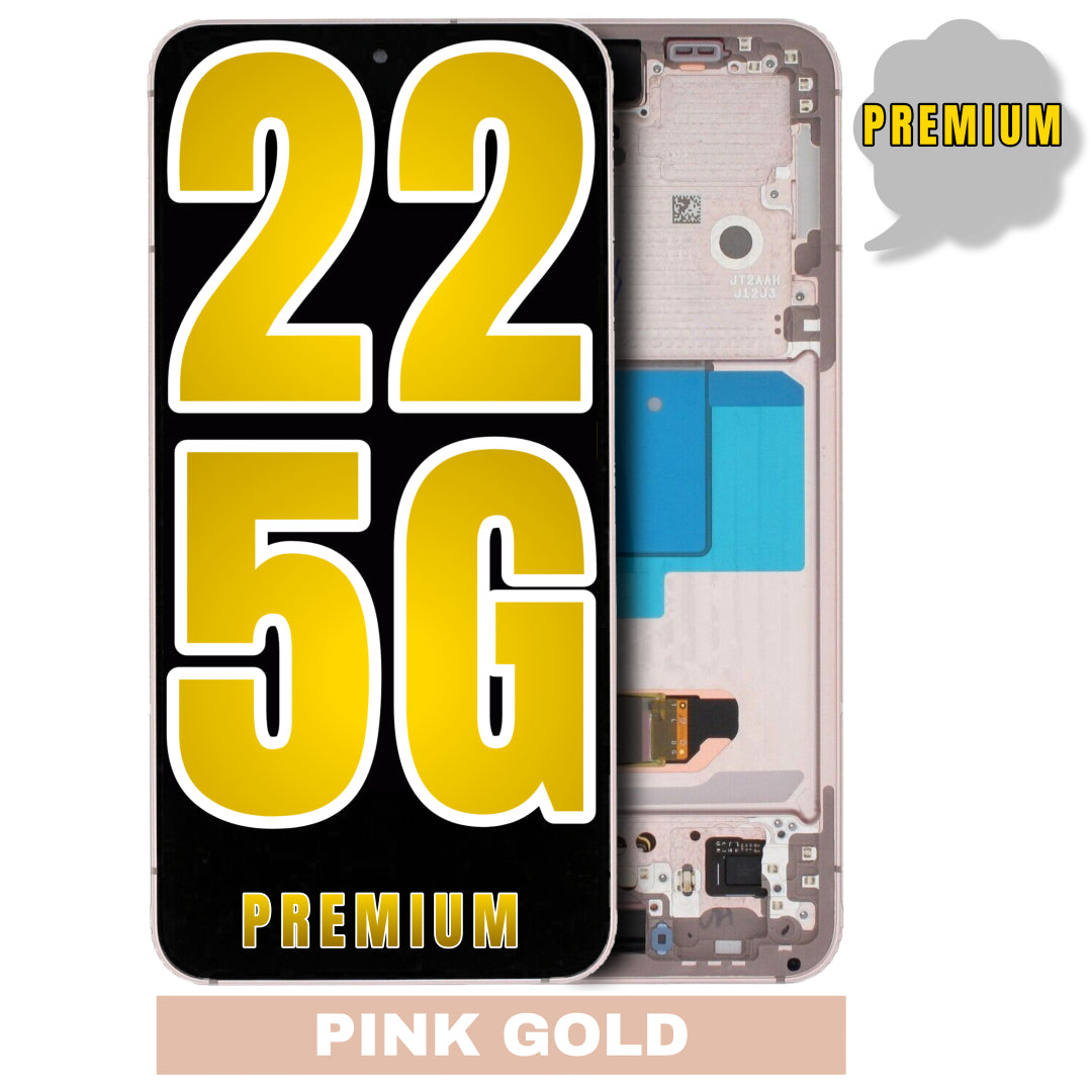 For Samsung Galaxy S22 5G OLED Screen Replacement With Frame (Premium) (Pink Gold)
