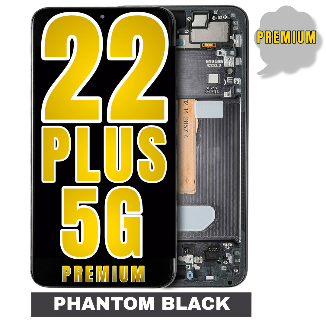 For Samsung Galaxy S22 Plus OLED Screen Replacement With Frame (Premium) (Phantom Black)