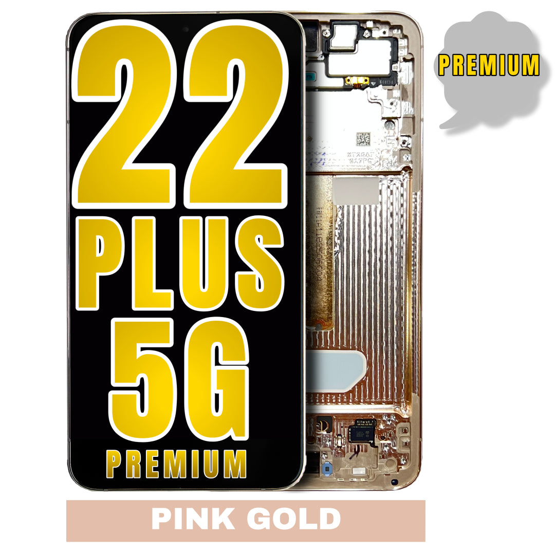 For Samsung Galaxy S22 Plus 5G OLED Screen Replacement With Frame (Premium) (Pink Gold)