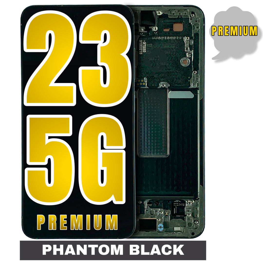 For Samsung Galaxy S23 5G OLED Screen Replacement With Frame / US Version (Premium) (Phantom Black)